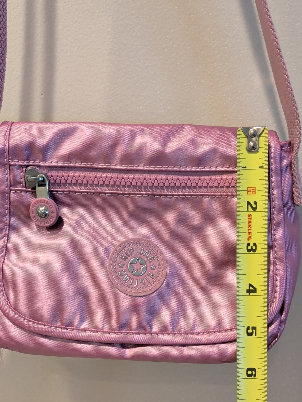 Kipling Pink Metallic Crossbody Shoulder Bag - Picture 7 of 7